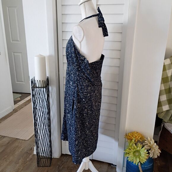 Athleta Pack Anywhere Summer Sandstone Navy Dress Wrinkle Resistent Halter 16 - Picture 7 of 10